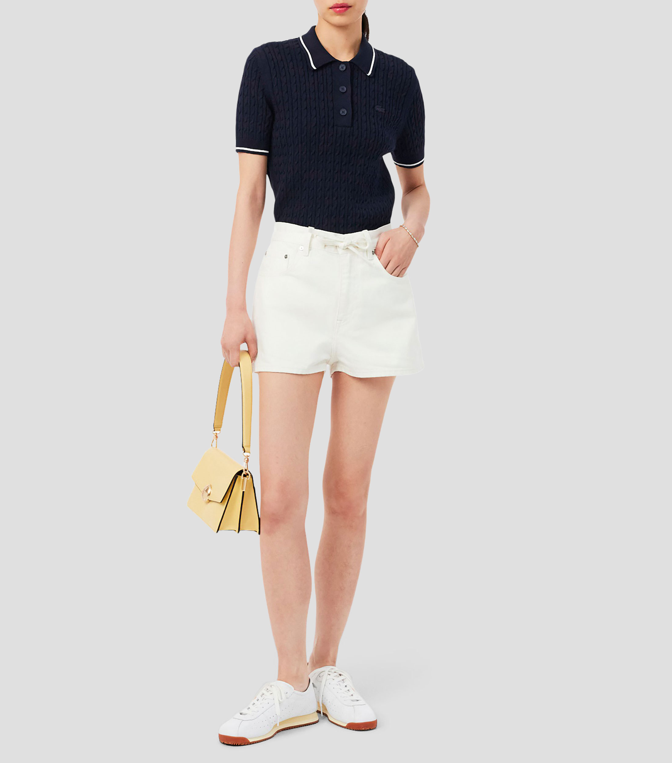 Suéter cuello tipo polo Mujer